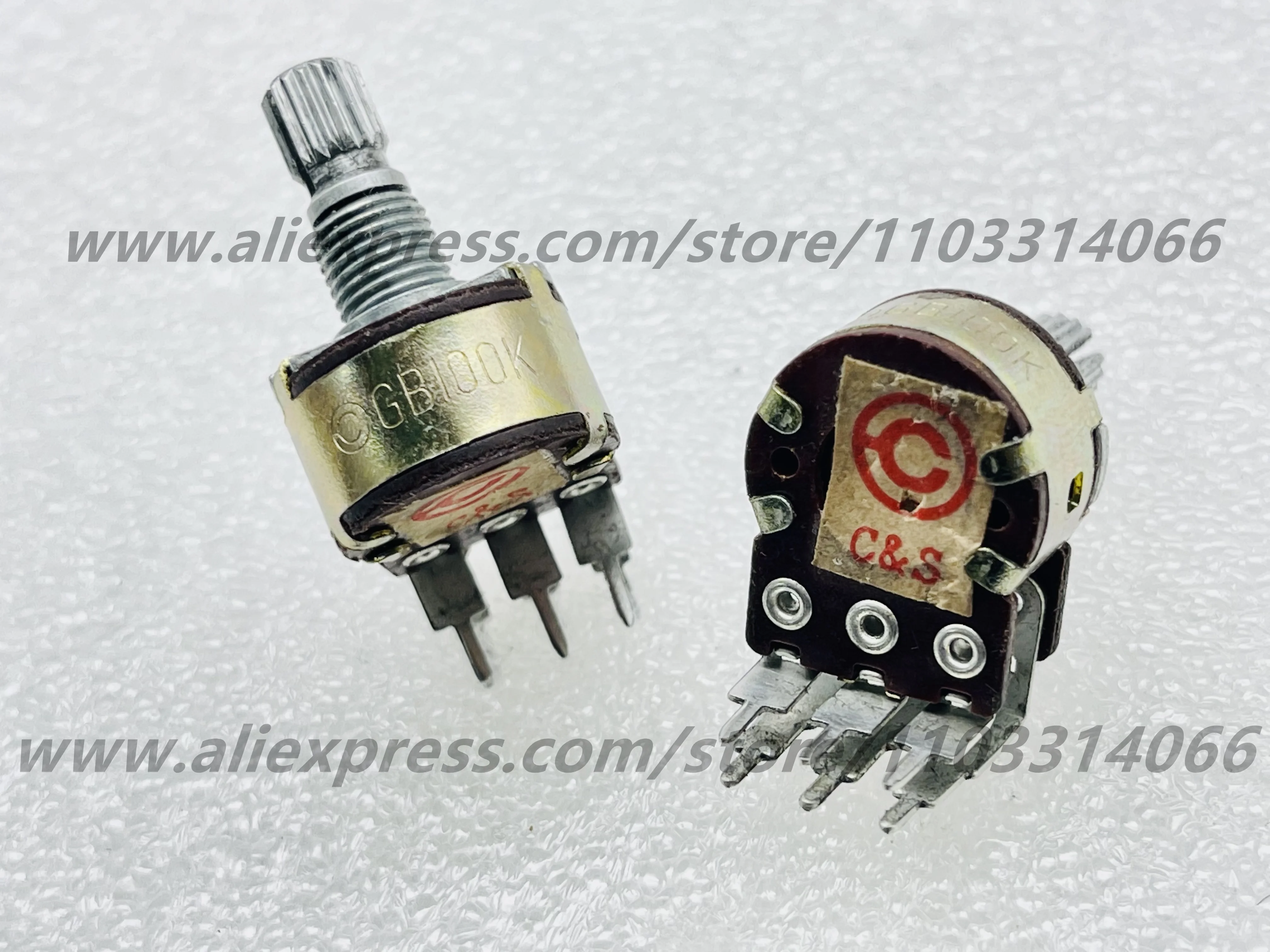 10pcs RK16 double potentiometer amplifier vertical 6 feet adjustable B100k axis length 15mm