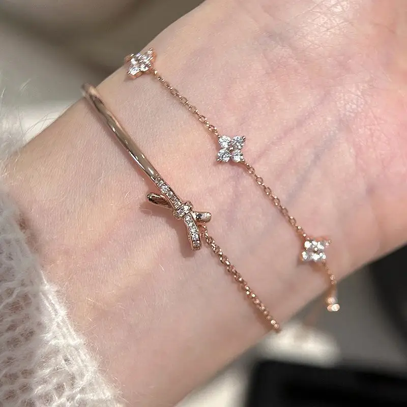 Inspiration bowknot Half Bracelet for women Chains New in Fashion Light Luxury Exquisite silver 925 Bracelets Party Jewelry Gift
