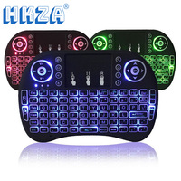 I8 Backlit Mini Wireless Keyboard English Russian French Spanish Portuguese 2.4G Air Mouse Remote Touchpad for Android TV Box PC