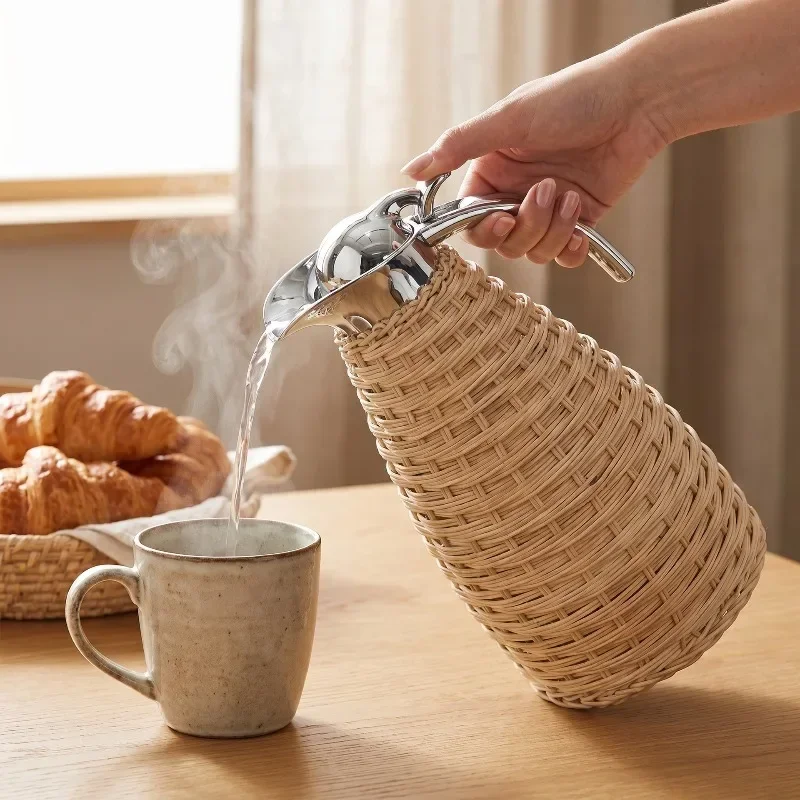 new-handmade-rattan-water-bottles-304-stainless-steel-kettles-european-2l-thermal-pots-household-kitchen-liquid-storage-dri