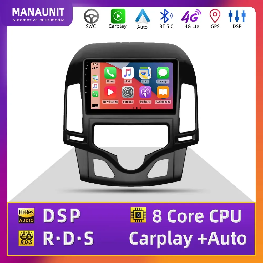 For Hyundai I30 2009-2016 Car Multimedia Player,Carplay,Android Auto,Radio,Navigation,GPS,Stereo,Head Unit,DVD,BT5,4G,WIFI,ADAS