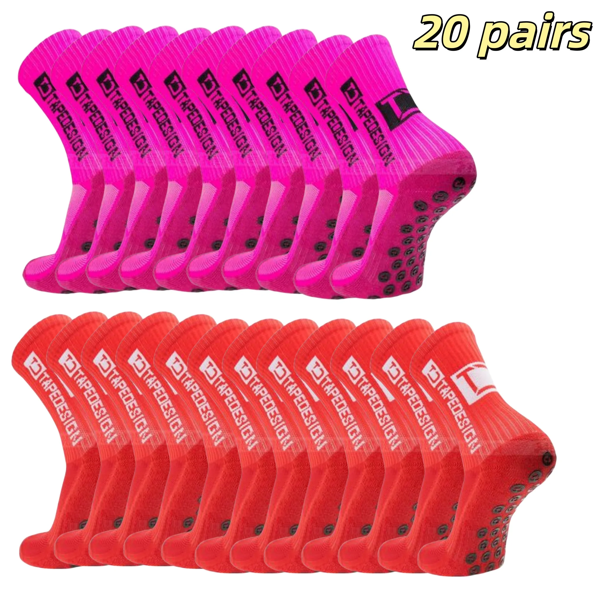 

20 пар/лот, новые футбольные носки до середины икры, нескользящие футбольные спортивные велосипедные спортивные мужские носки EU38-45