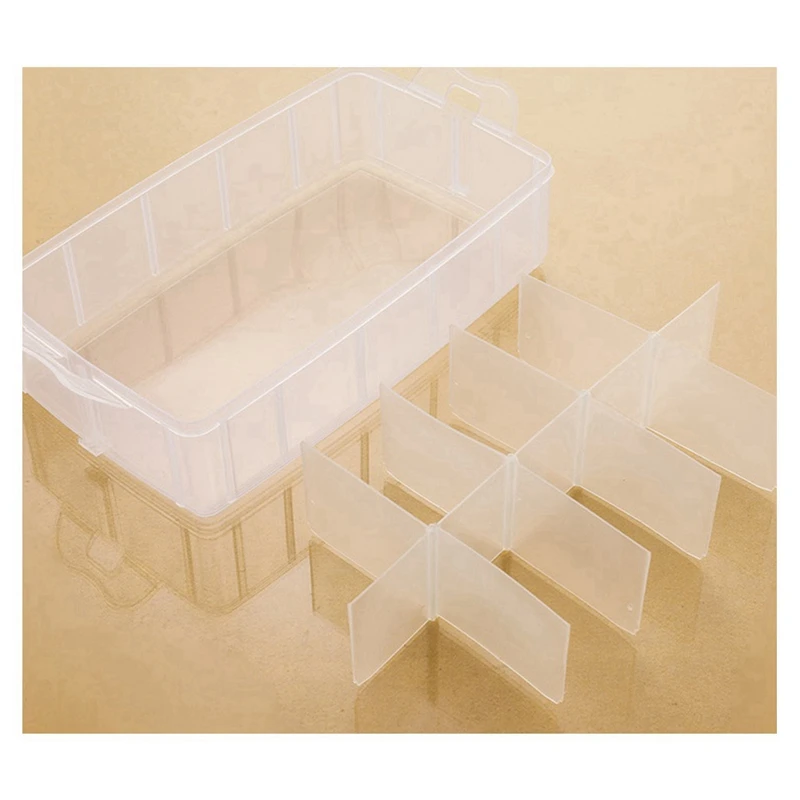 Stackable 3-Tier Clear Plastic Organizer Multi Layer Storage Box With 30 Adjustable Compartments