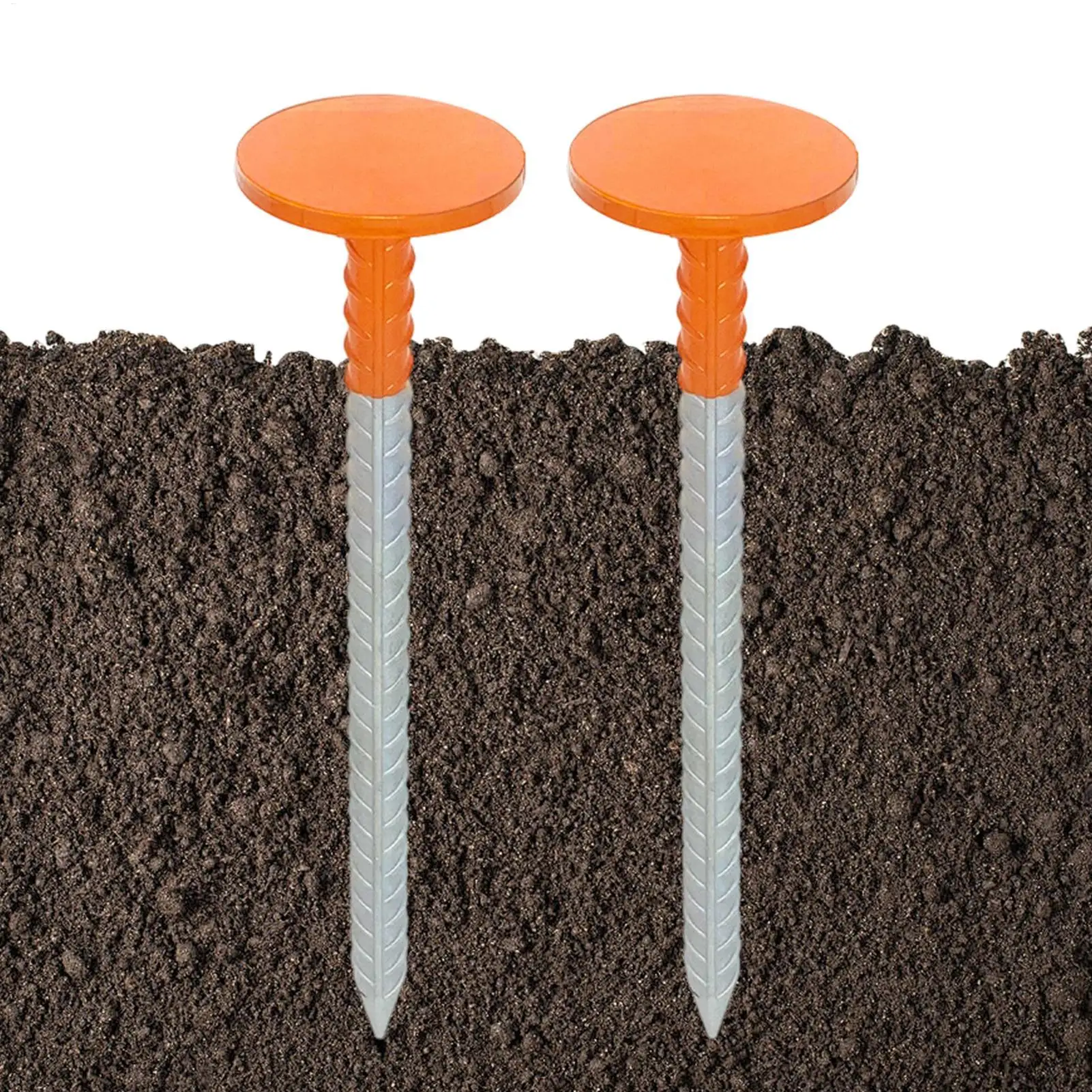 

Yard Survey Stakes 2-Piece Permanent High-Visibility Survey Marking Stakes Trail Markers For Garden Trail Yard Driveway Boundary