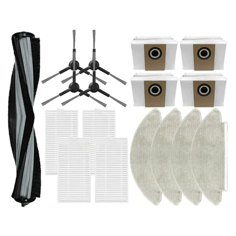 

A13R-For Viomi Alpha 2 Pro Accessories V-RVCLMD40B Brush Hepa Filter Mop Cloth Dust Bag Replacement Parts