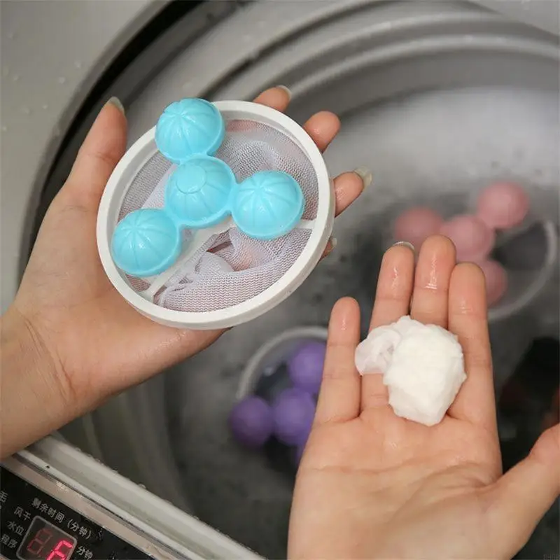 4Pcs Reusable Household Hair Filter Washer Lint Trap Net Pet Hair Remover B95B