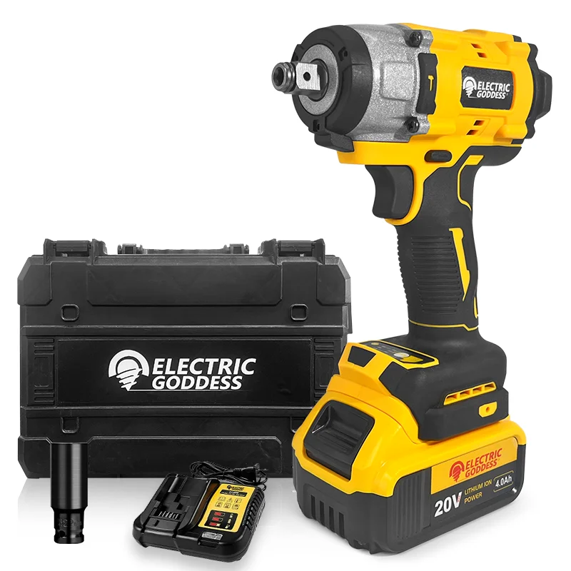 

Electric Goddess Cordless Impact Wrench 20V Battery Brushless 320NM Torque Electric Wrench Screwdriver
