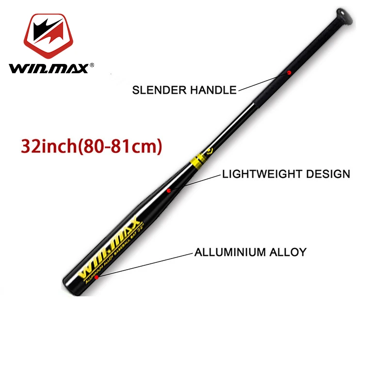 

WIN.MAX 32inch/81cm Thickened Aluminum Alloy Baseball Bat Professional Stick Self Defense 1.8/2.0/2.1mm Thick