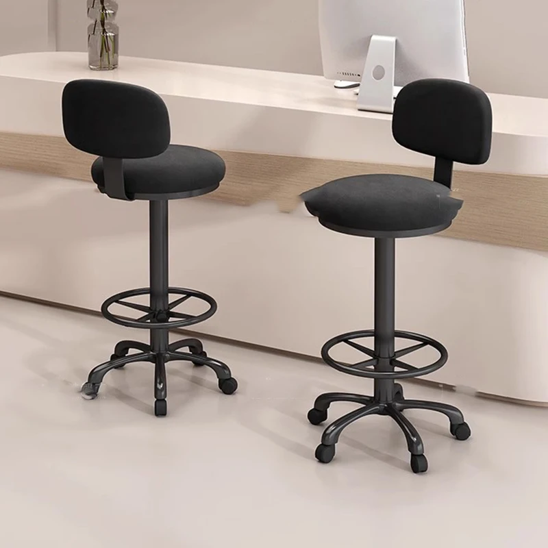 #Office Adjustable Bar Chairs Long Modern Reception Desks Plastic Black With Back Bar Chairs Swivel Soft Chaise Salon Furniture