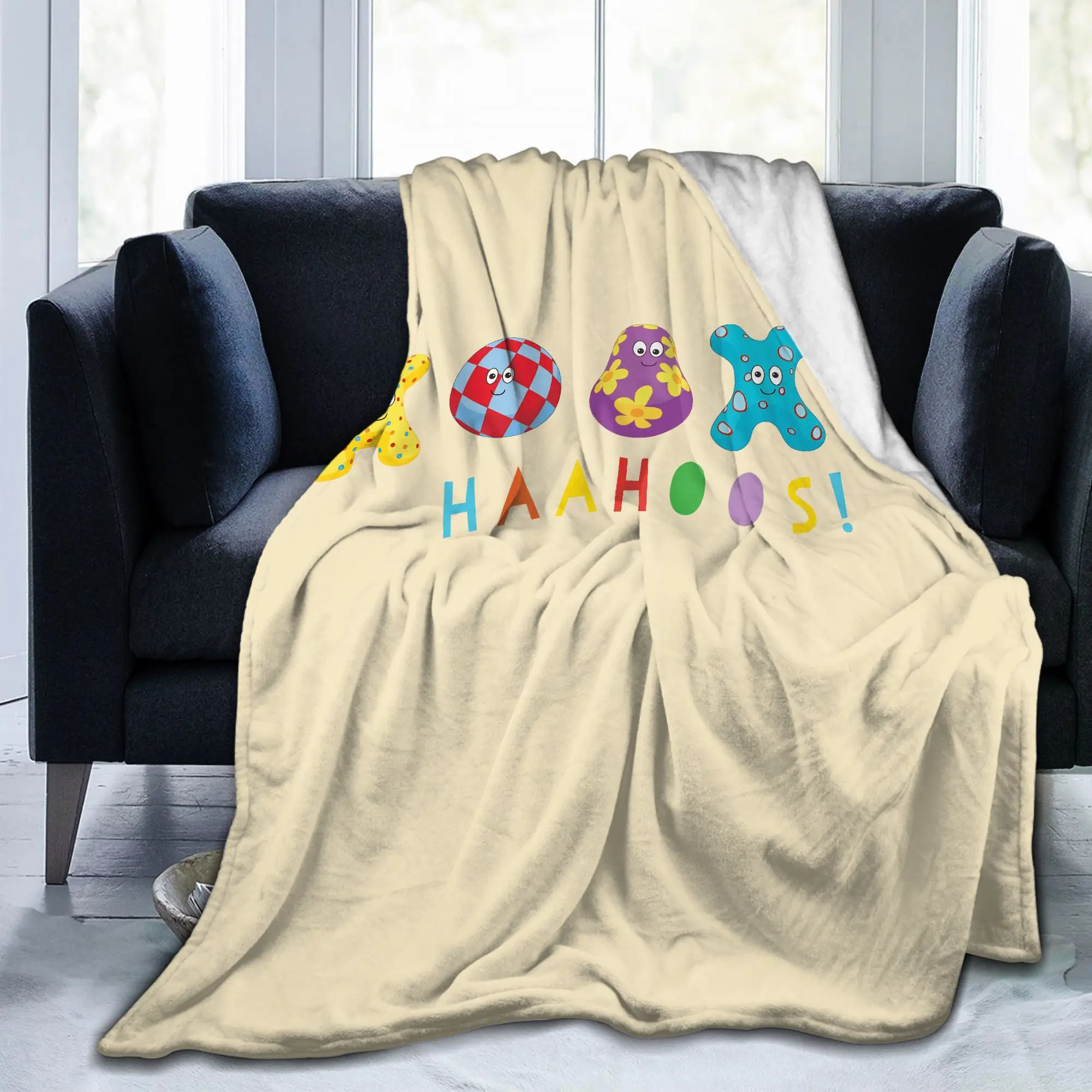 Night Haahoos Gardens Cute Flannel Blanket Nostalgic Cartoon Fashion Bedding Throw Blanket for Sofa Warm Lounge Multifunction