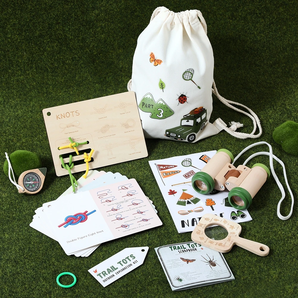 

Baby Outdoor Exploration Toy Set Wooden Telescope Leaf Classification Magnifying Glass Children Montessori Toys Educational Toys