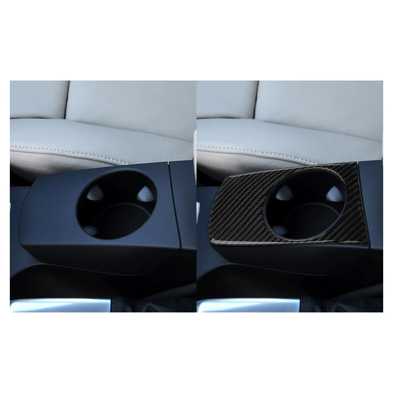 LHD For BMW X3 E83 2004 2005 2006 2007 2008 2009 2010 Carbon Fiber Center Console Cup Holder Panel Sticker Interiors Car Trim