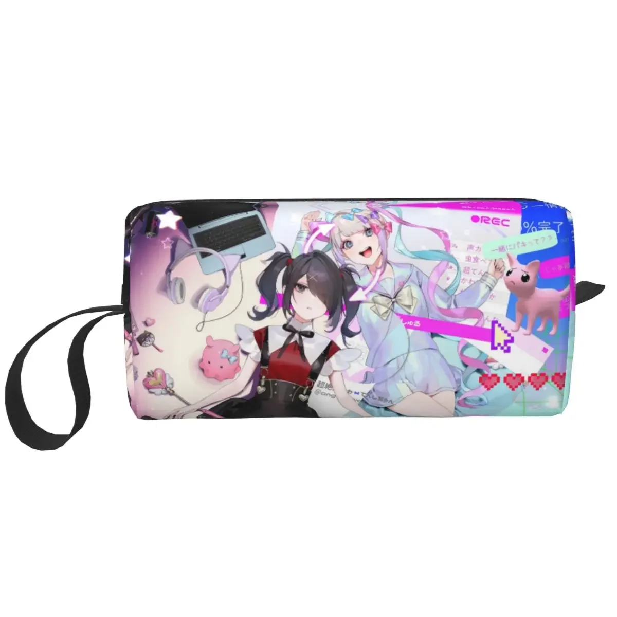 KAngel Ame-Chan Anime Game Makeup Bag Travel Cosmetic Bag Men Women Needy Girl Overdose Toiletry Bag Dopp Kit