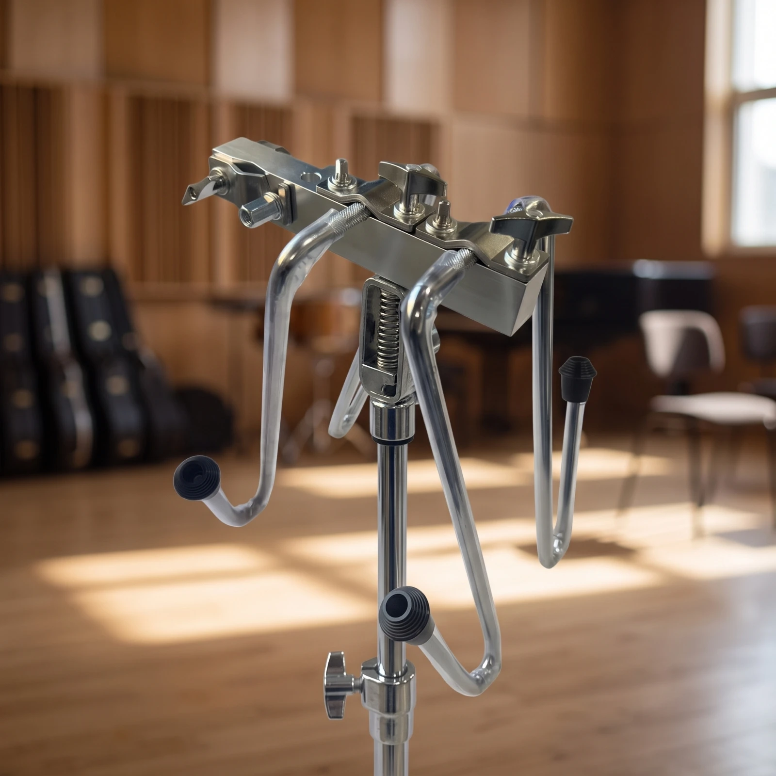 Cymbal Stand Bracket Adjustable Cymbal Mounting Bracket Hardware Heavy-Duty Chrome for Drummers, Drum Kits, Stages