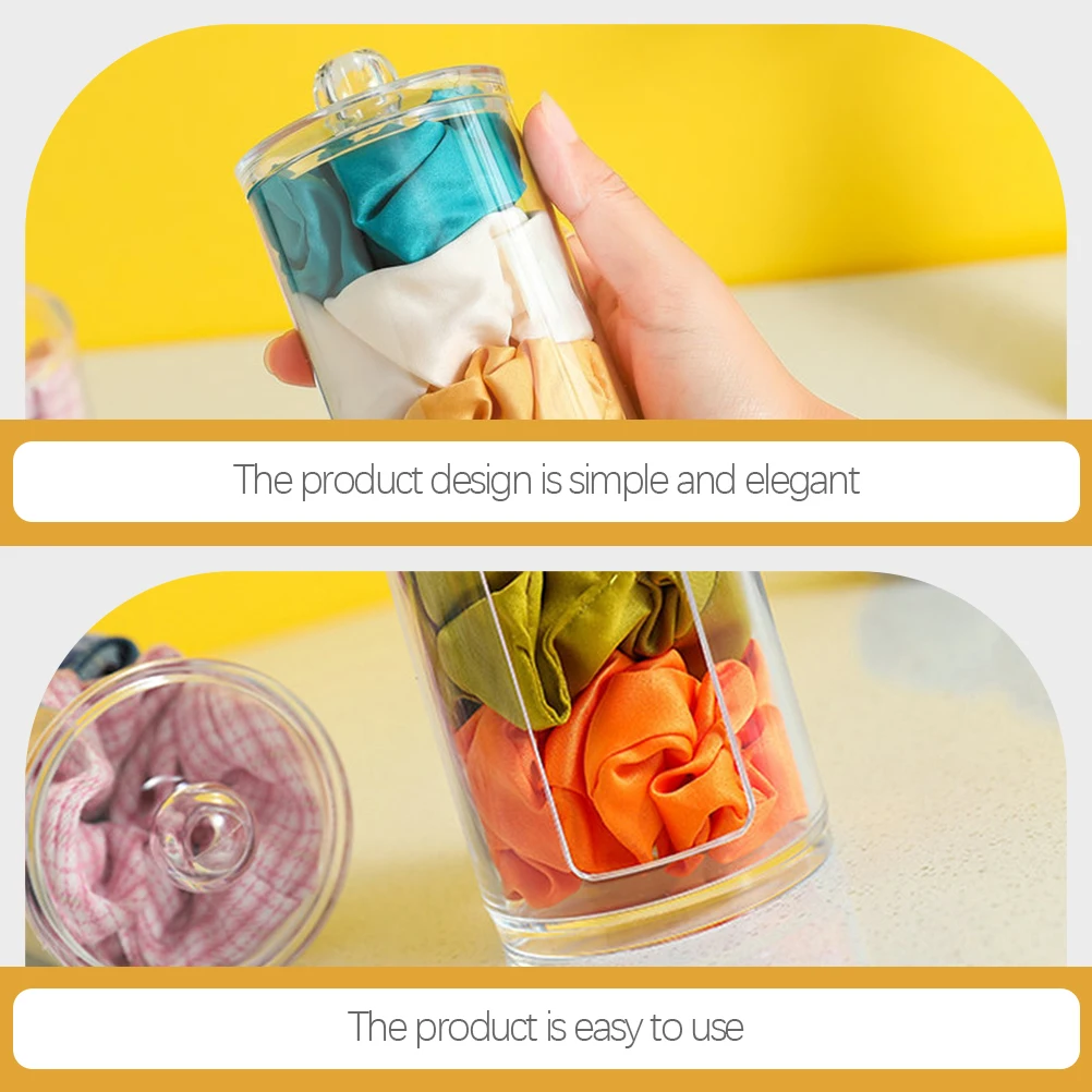 

2pcs Transparent Accessories Storage Box Organizer Scrunchies Hair Ties Paper Tapes Display Stand Household Transparent
