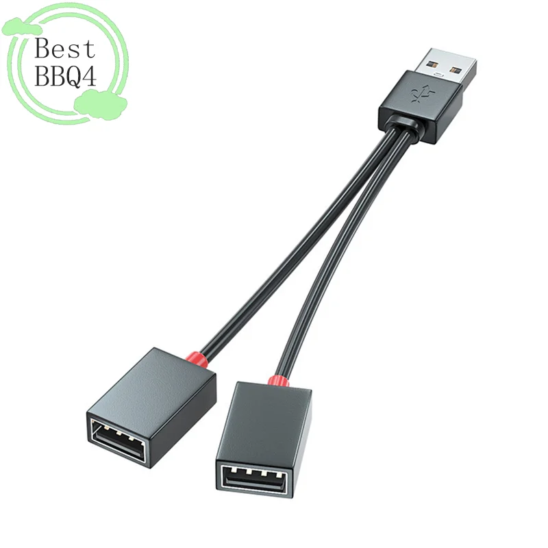 BBQ4 1 In 2 Out USB HUB Car USB Splitter Cable Multifunction Adapter Cord Charging Cable For Android Smart Phone