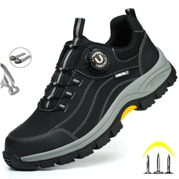 Men's Black Leather Safety Boots 1