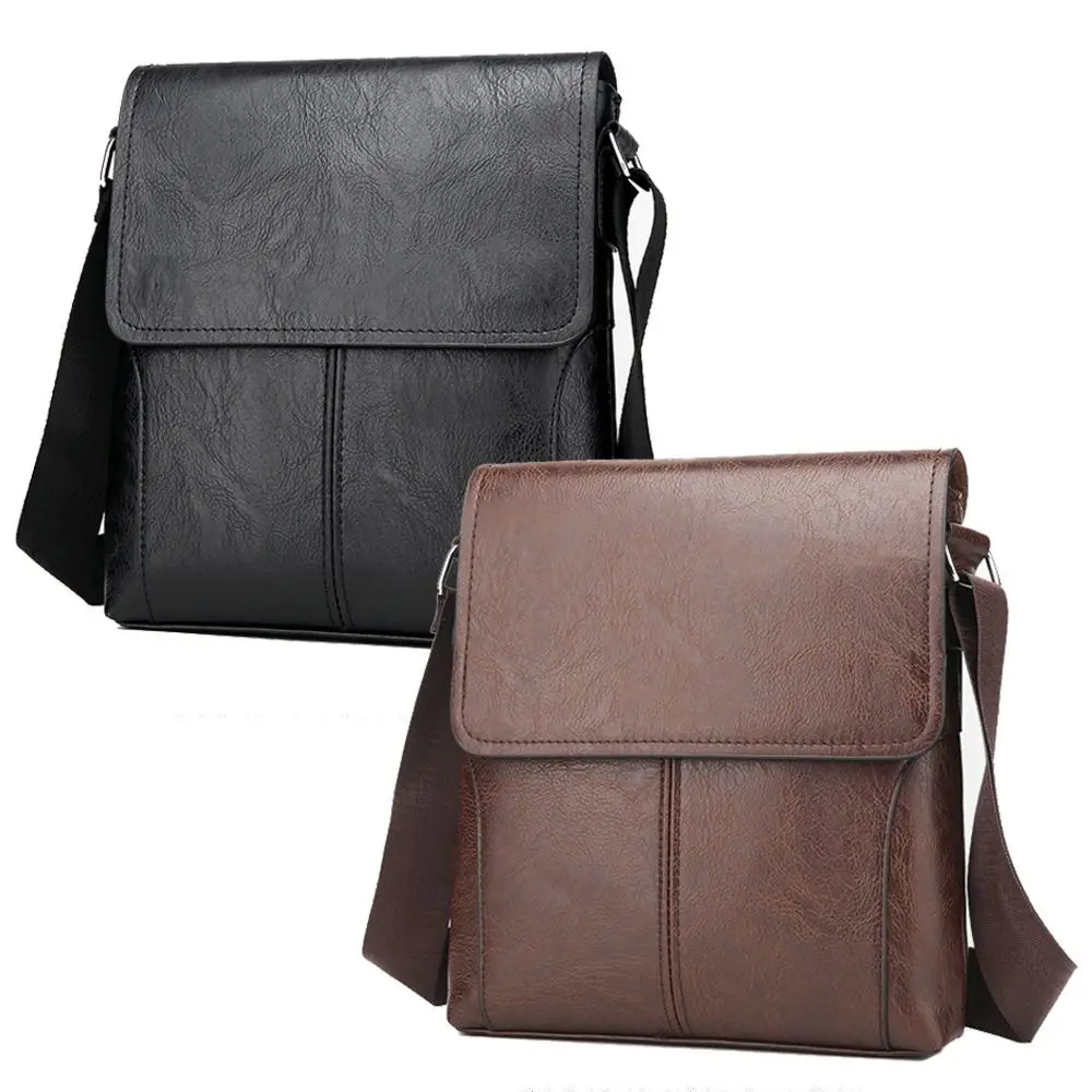 

Винтажные мужские сумки через плечо из искусственной кожи, вместительные портативные сумки-кроссбоди, маленькие квадратные сумки для мелочей, для деловых встреч