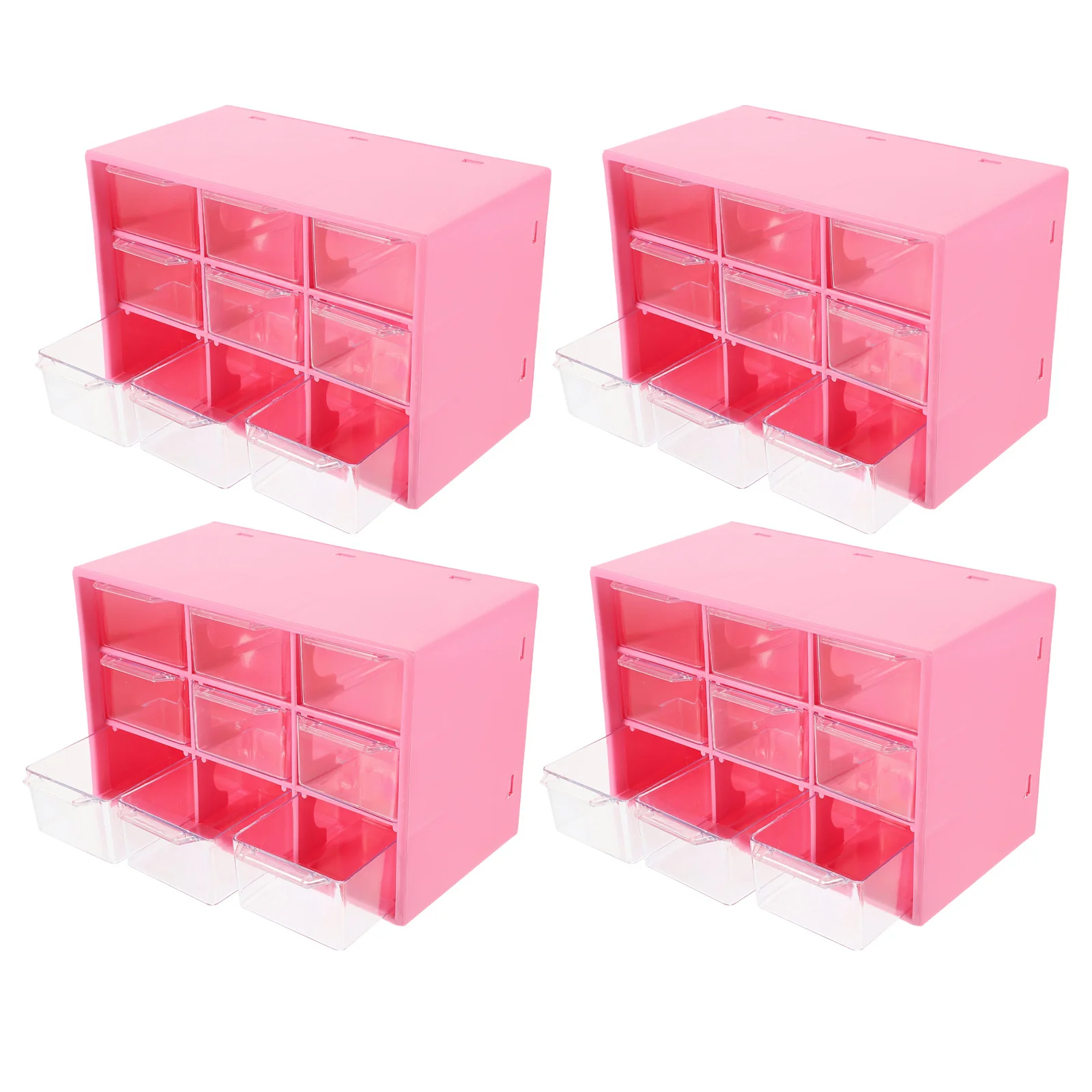 

4Pcs Mini Drawer Organizer Box Plastic Storage Case Compact Desktop Jewelry Beads Components Holder Craft Small Items Container