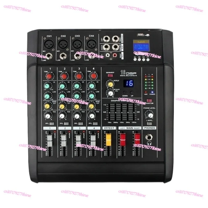 

4-Way Power Amplifier Mixer 500W DJ Mixer Stage Equipment Computer Mixer Mobile Phone Live Bluetooth Recording