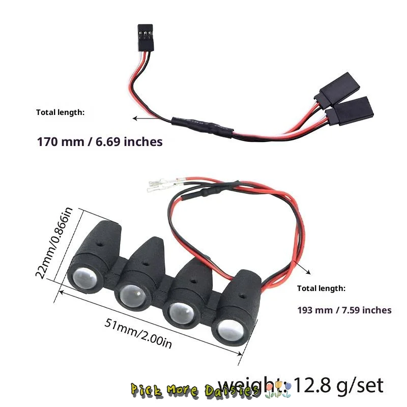 Acessório de holofote de luz de barco de simulação para carro de velocidade 1/14 mjxrc 14303 HYPER GO MJX RC
