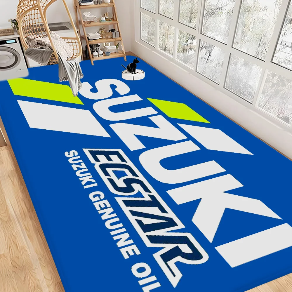 S-Suzuki logo Room Mats Retro Multiple Choice Living Room Kitchen Rug Non-Slip Welcome Rug