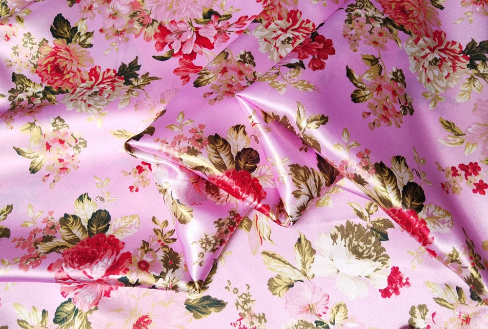 Satinstoff, 58,9 cm breit, Meterware, seidiges Charmeuse-Material, Vintage-Schmetterlingsblume, Satinstoff, Schal, DIY-Kunsthandwerk – Detail 22
