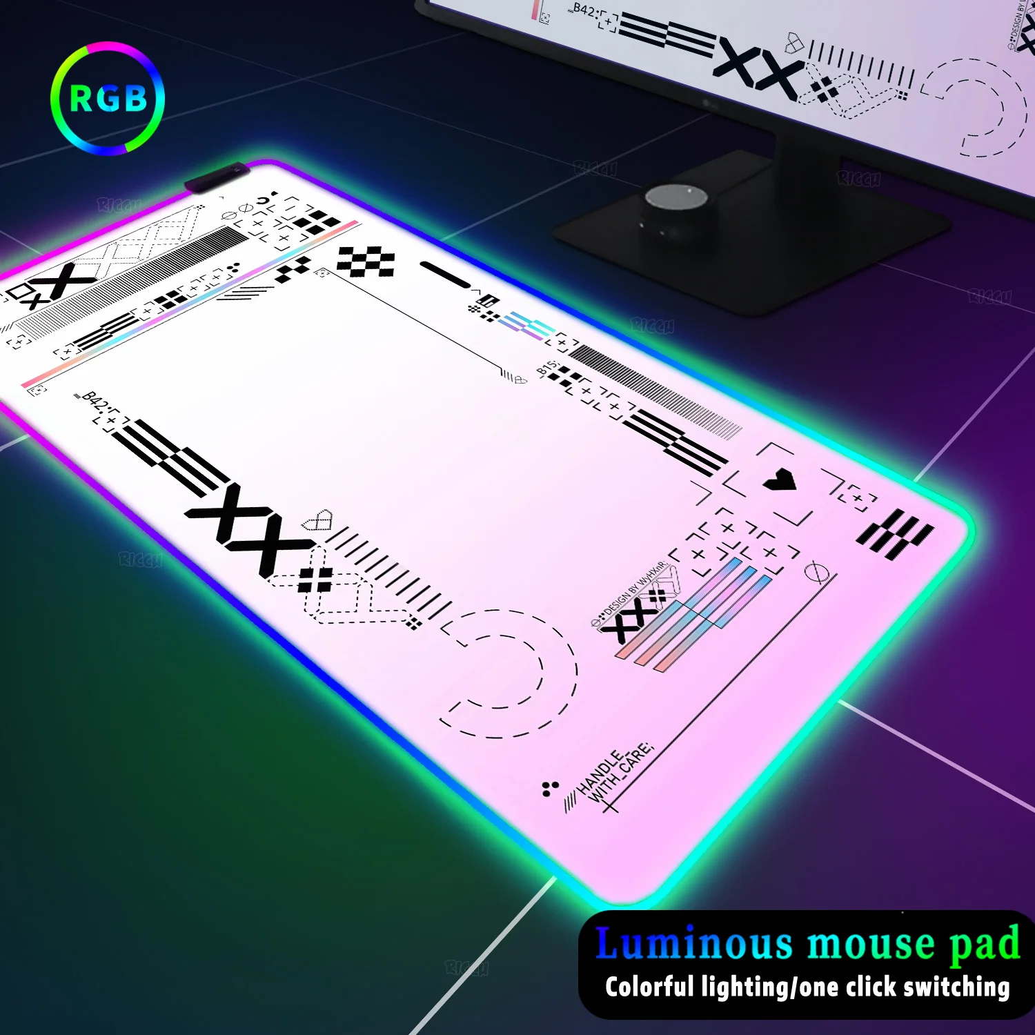 RGB White Black Mouse Pads Printstream Gaming Mousepads Large Mousepad Csgo Gamer Rubber Mat Deskpad Company Long Desk Mats XXL