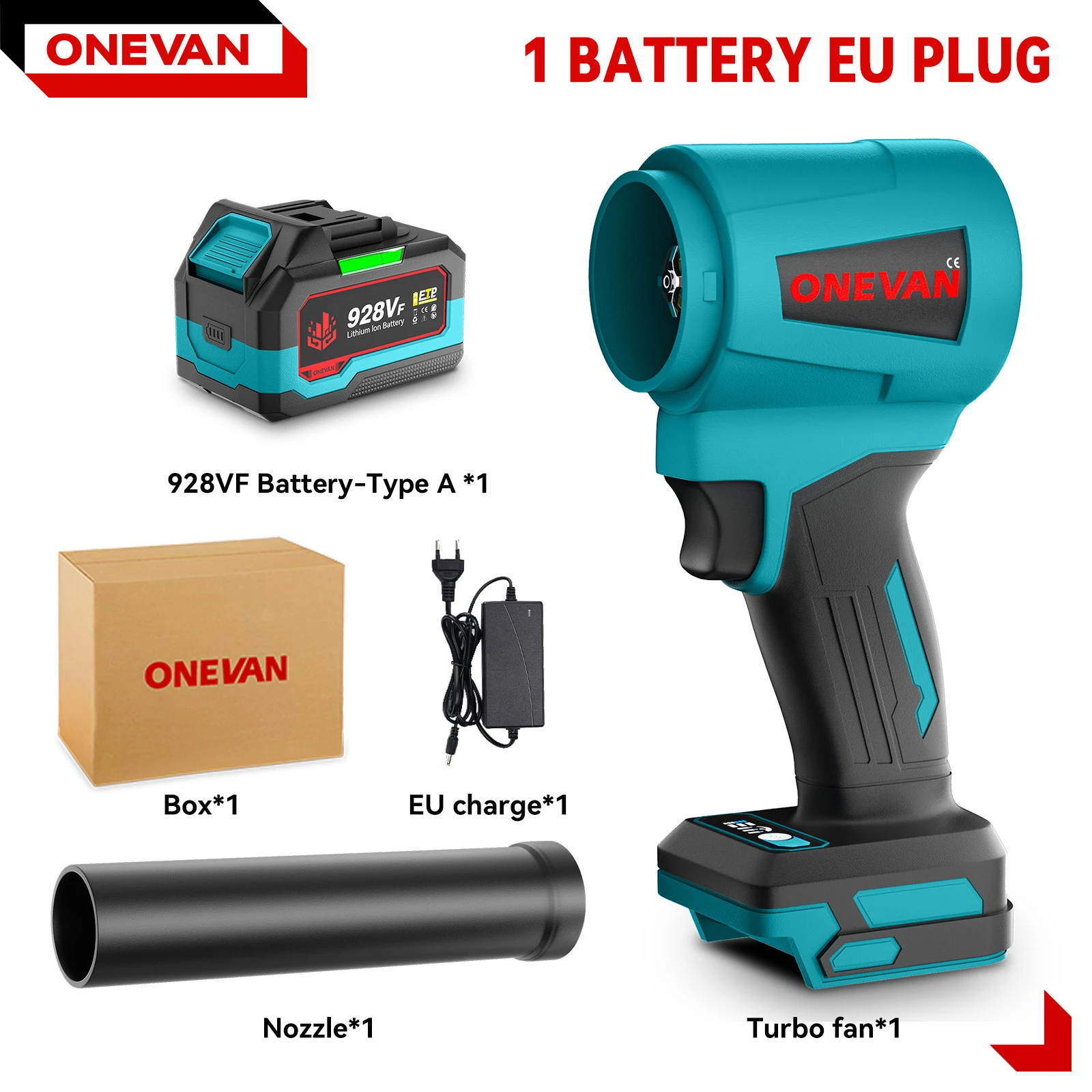 Borstelloze Elektrische Turbo Blower 300000 RPM Jet Fan 400 M/S Handheld Blad Stof Auto Droger Blazen Tool Voor Makita 18 V Batterij Pin