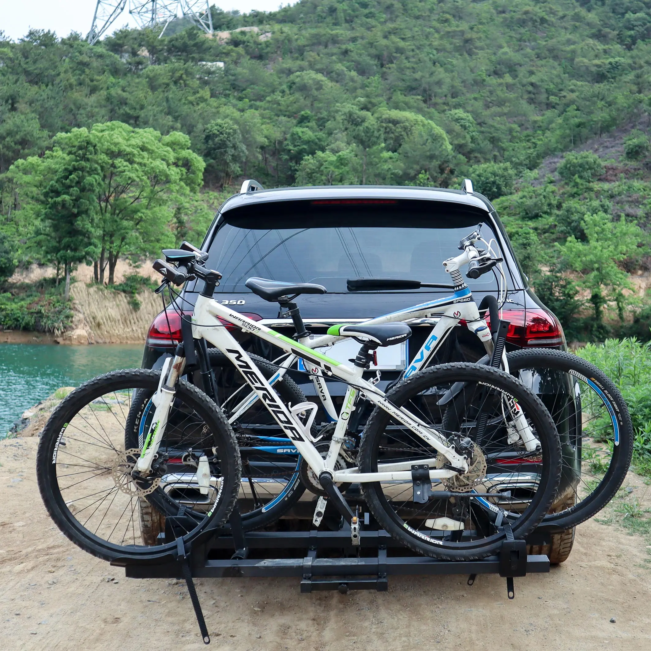 

STLF New Model 2-Bike Electric Bike EBike Carrier for Standard, Fat Tire Bicycles, 132 Lbs Capacity
