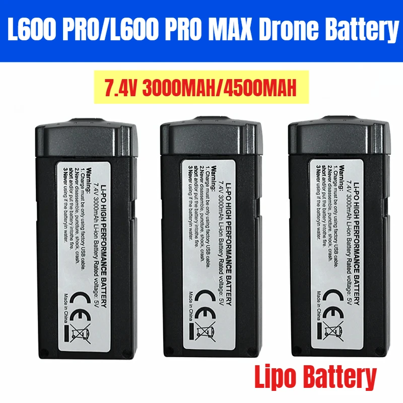 

L600 PRO/L600 PRO MAX Drone Battery 7.4V 3000MAH/4500MAH Lipo Battery