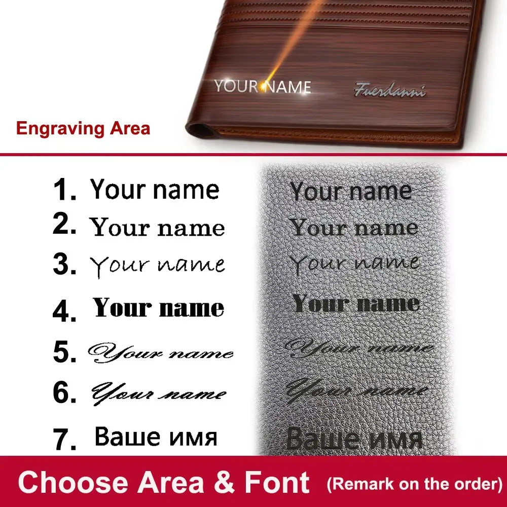 عالية الجودة قصيرة الرجال المحفظة اسم النقش بطاقة كليب سليم الذكور المحافظ تصميم بسيط معرف وحامل البطاقة للرجال #2