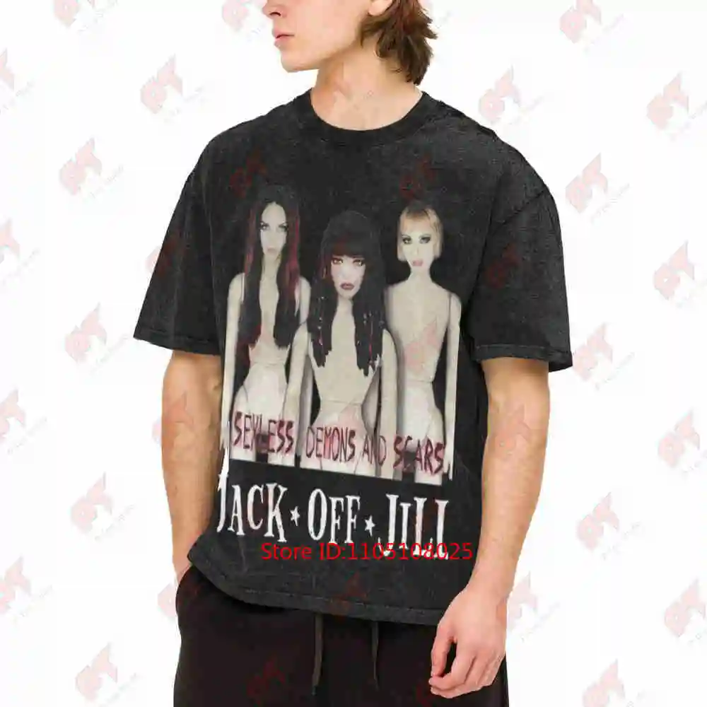 Jack Off Jill Demons And Scare Vintage Washed Tee Pure Cotton T-Shirt