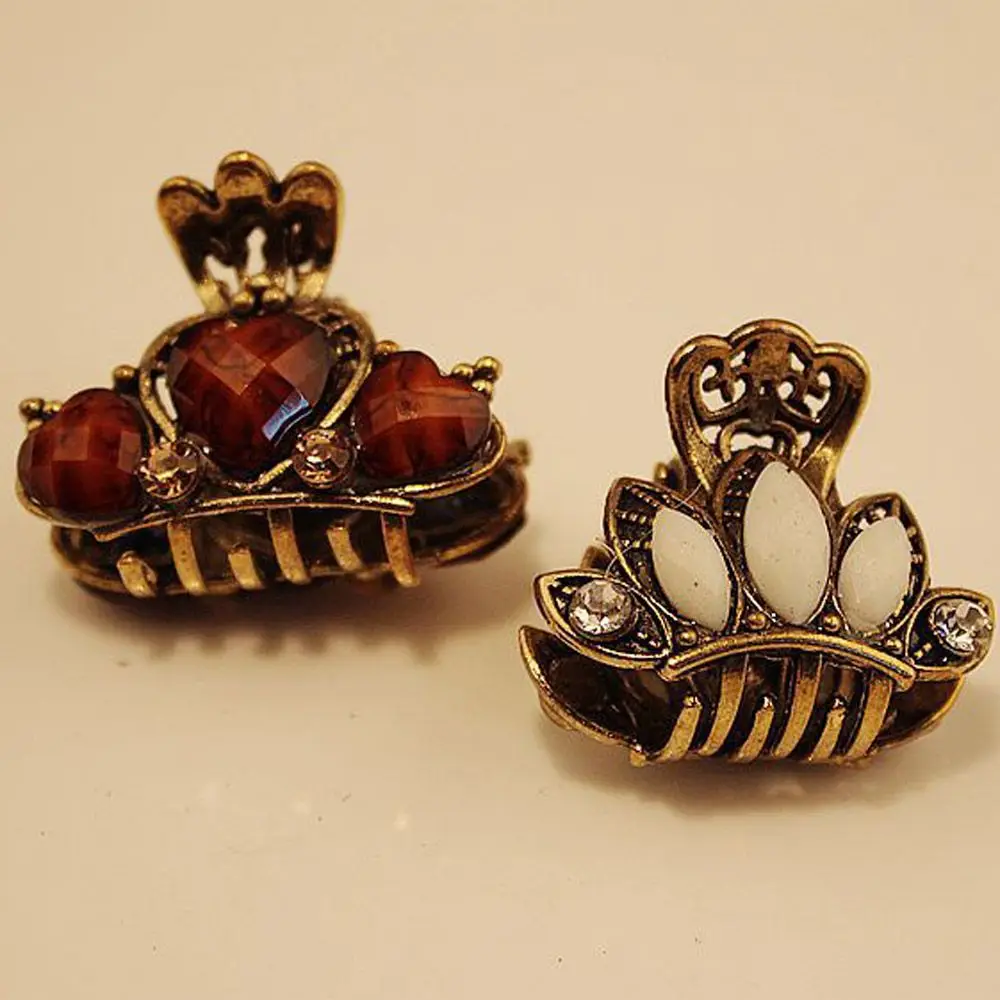 

Random Color Fashion Jewelry Gifts Mini Hair Clip Claw Barrette Crown Resin Hairpins