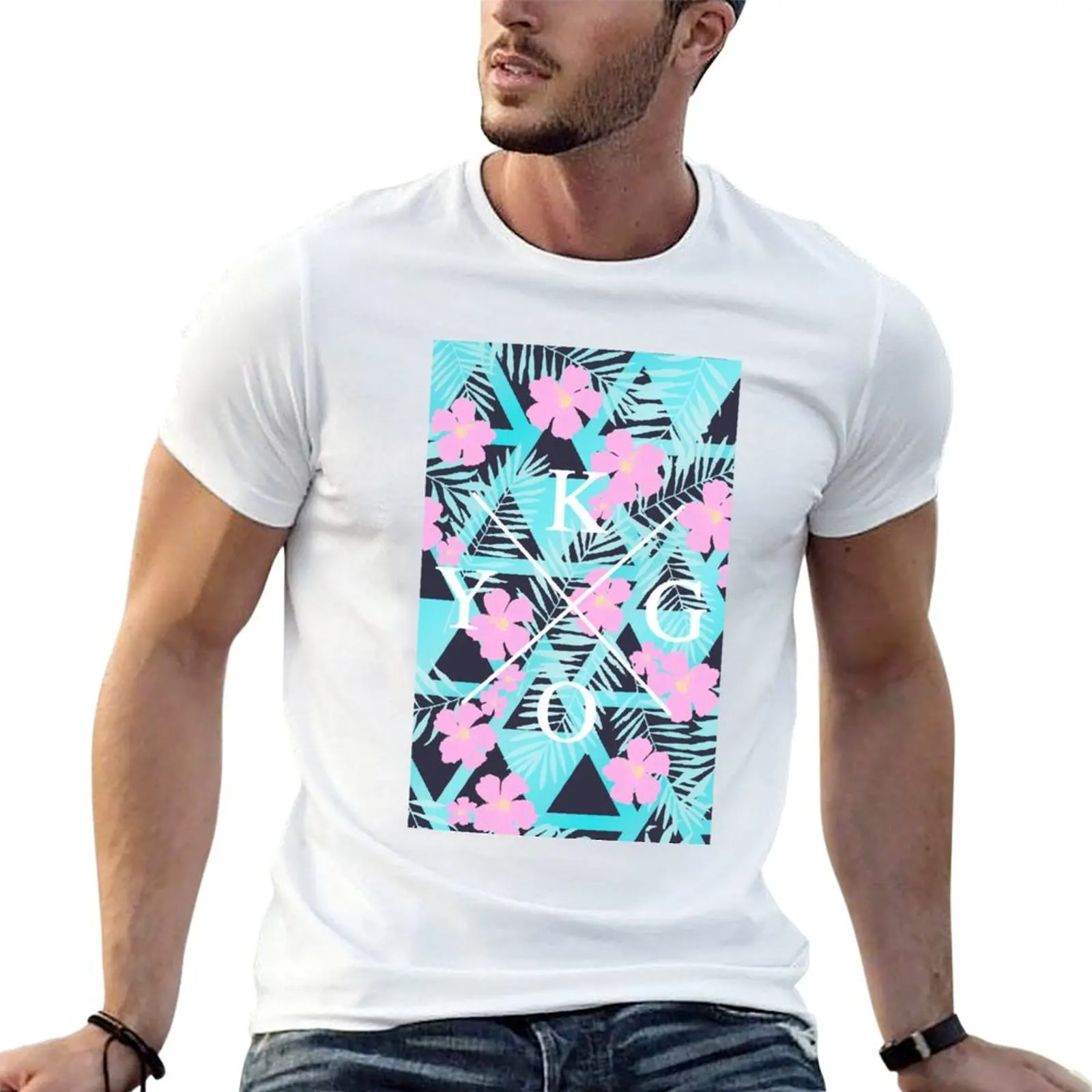 Kygo Floral T-Shirt man t shirt man clothes black t shirts for men