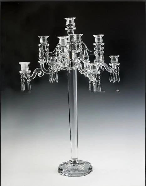 

Crystal candlestick ornament, 9-head candlestick wedding prop candle in the model room