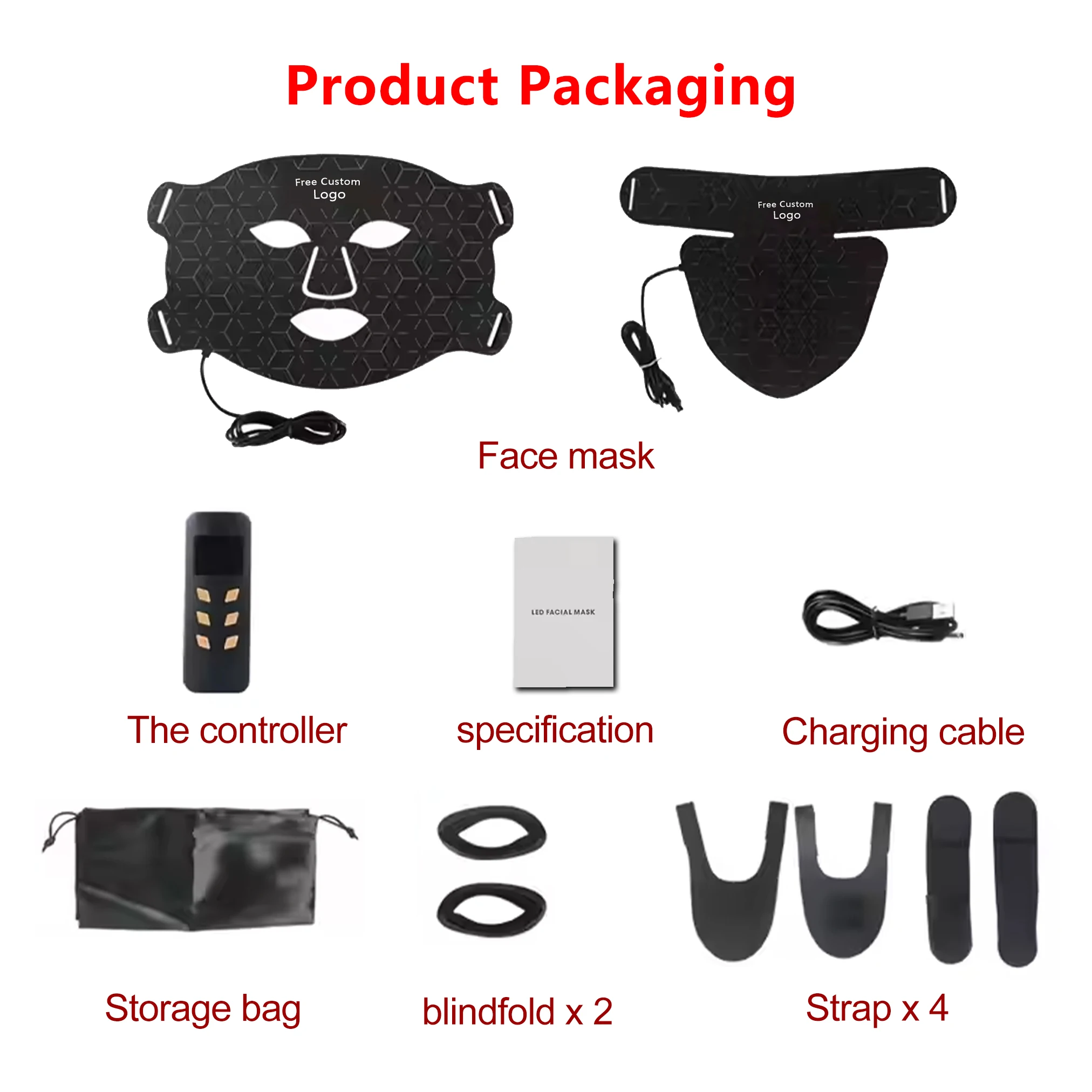 Silicone LED face and neck mask (listing 1282), view 3