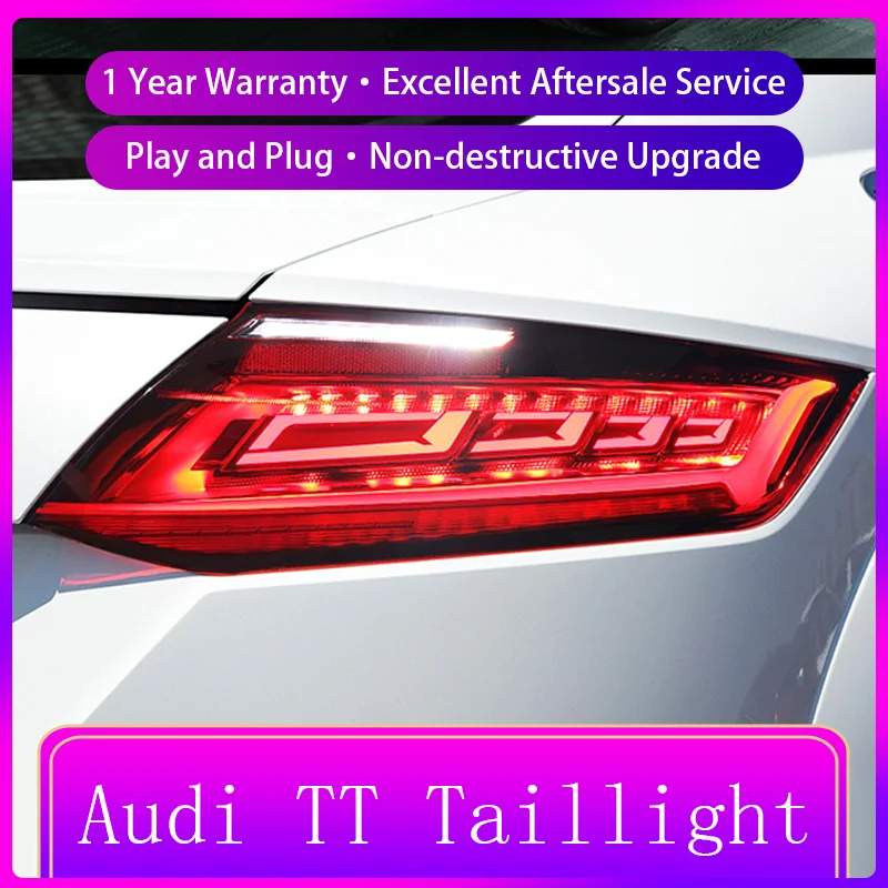Auto Taillights For Audi TT 2015-2019 Tail Light DRL Rear Lamp Turn Signal LED Bulbs Modified Brake Automatic Car Accessories