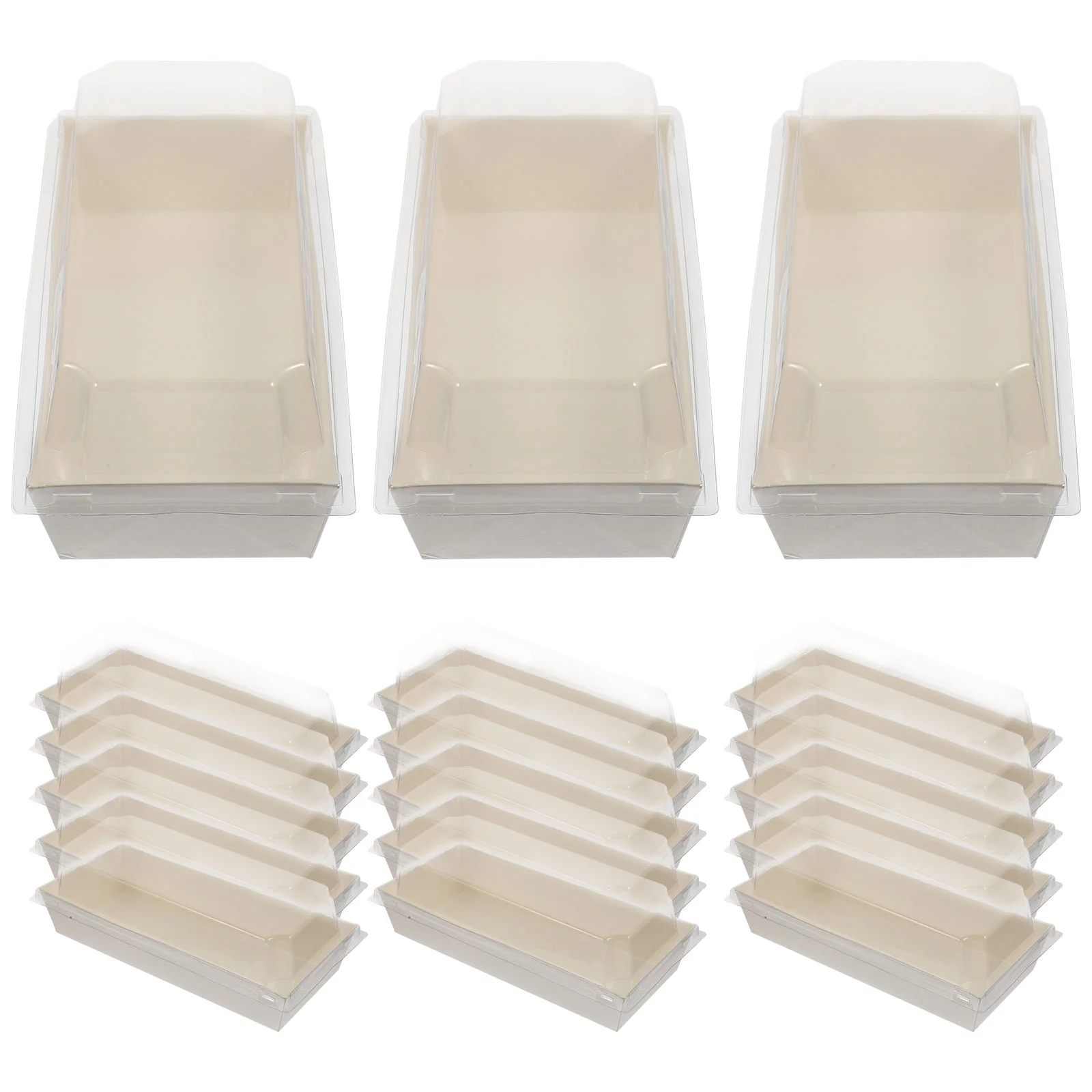 

50pcs Roll Cake Packing Box Portable Large Capacity Cake Dessert Container Swiss Roll Packing Box Sandwich Packing Box