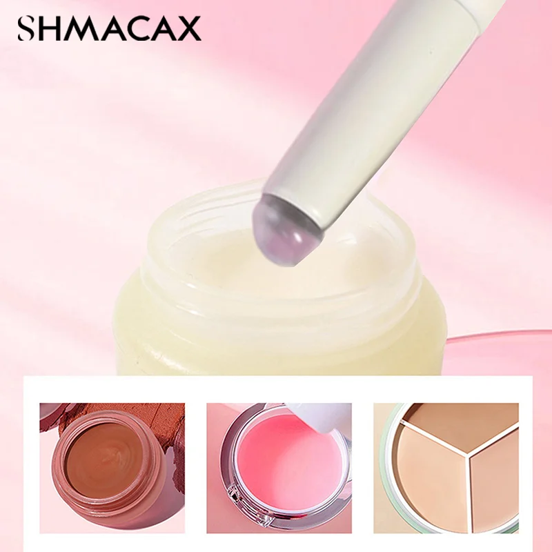 Pinceau de maquillage en silicone avec couvercle, pinceau pour baume Jules, tête brillante, pinceau pour correcteur, patte de chat