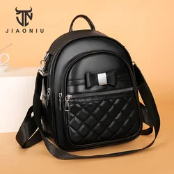 New Women's Backpacks Trend Soft Leather Female Bag Rhombic Lattice Ladies Small Backpacks School Bags for Teen Girls Knapsack