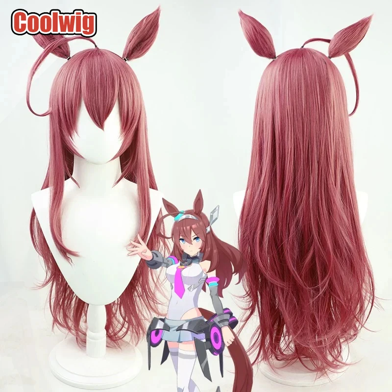 Coolwig Synthetic Hair Mihono Bourbon Cosplay Wigs Game Uma musume: Pretty Derby Mihono Bourbon Long Pink Wig Heat Resistant