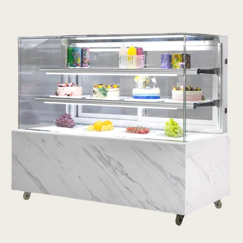 8- Commercial Ultra White Bakery Design Showcase Cake Display Stand Bread Display Showcase for Supermarket