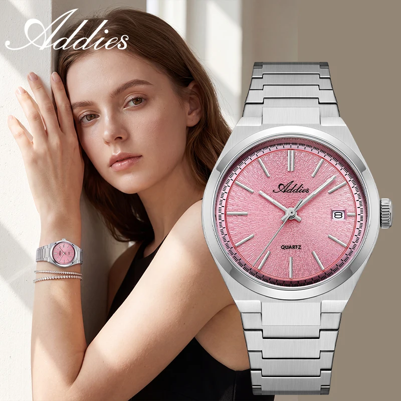 ADDIES AW25910 Women Quartz Watch 35mm Sapphire Crystal 316L Stainless Steel Japan GM12 Movement 50M Waterproof Women Wristwatch