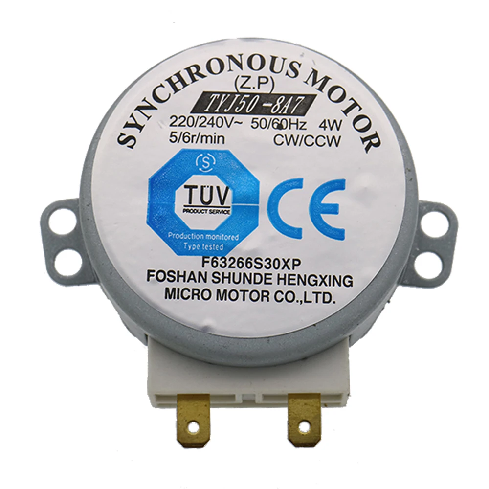التيار المتناوب 220-240 فولت 4 واط 6 دورة في الدقيقة 48 مللي متر ضياء مايكرو متزامن المحرك لمنفاخ الهواء الدافئ 50/60 هرتز CW/CCW TYJ50-8A7 فرن الميكروويف صينية المحرك