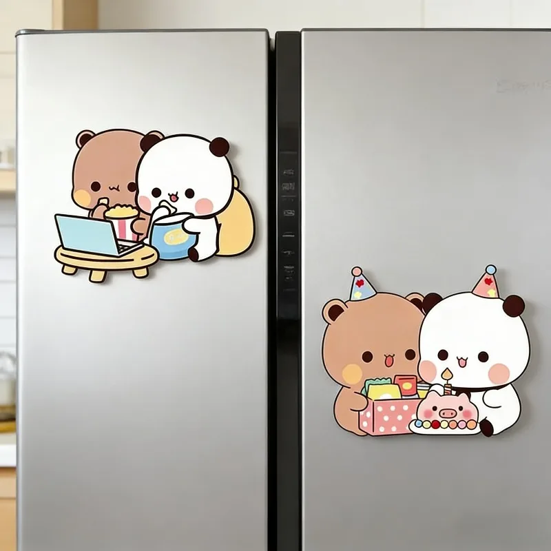 Imanes de nevera con diseño de Anime Bubu Dudu, imanes de nevera Kawaii Panda Yier, pegatina decorativa para el hogar, accesorios creativos para el hogar