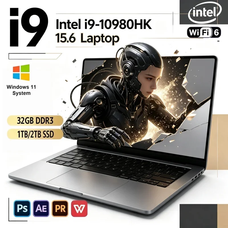 Popular 2026 15.6" FHD 120Hz IPS Ultra-Portable Laptop Intel I9-10980HK 16/32GB RAM 2TB SSD Win11 Office Notebook
