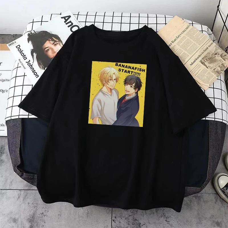 Banana Fish Ash Lynx Eiji Okumura Yaoi Anime Print Women T Shirt Kawaii Cartoon Manga Streetwear Camisetas De Mujer Tee