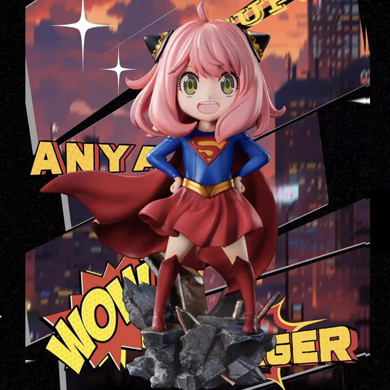 

Spy×Family Series Anya Forger Cos Supergirl Q Version Figure Toys Create Collect Decoration Anime Peripheral Birthday Gifts