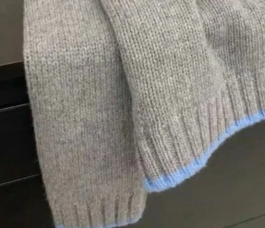 

Woman Fashion Wool Cashmere Thick Knitted Sweater Oversized Drop Shoulder LONG Sleeved Jumper Round Neck Pullovers